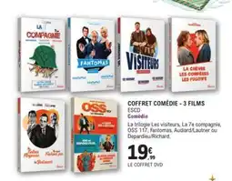 E.Leclerc COFFRET COMÉDIE - 3 FILMS offre