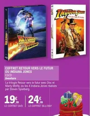 E.Leclerc Coffret Retour vers le Futur ou Indiana Jones offre