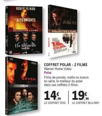 E.Leclerc COFFRET POLAR - 2 FILMS offre