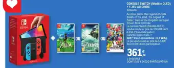 E.Leclerc Console Switch (Modèle OLED) + 1 Jeu au choix offre