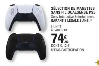 E.Leclerc SÉLECTION DE MANETTES SANS FIL DUALSENSE PS5 offre