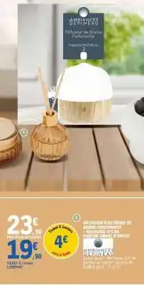 E.Leclerc Diffuseur électrique de brume parfumante + Recharge 475 ml parfum Ambre d'Orient offre