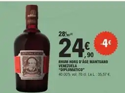 E.Leclerc RHUM HORS D'ÂGE MANTUANO VENEZUELA “DIPLOMATICO” offre