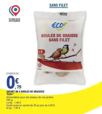 E.Leclerc Sachet de 6 boules de graisses 'ECO+' offre