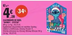 E.Leclerc CALENDRIER DE NOËL “DISNEY - STITCH” offre