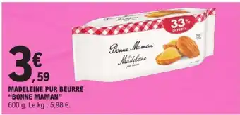 E.Leclerc MADELEINE PUR BEURRE 'BONNE MAMAN' offre