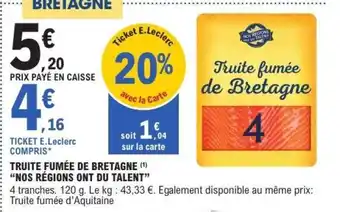 E.Leclerc Truite fumée de Bretagne offre