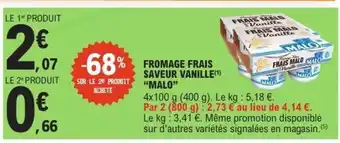 E.Leclerc FROMAGE FRAIS SAVEUR VANILLE 'MALO' offre