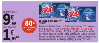 E.Leclerc LESSIVE CAPSULES SKIP offre