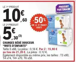 E.Leclerc Changes Bébé Douceur 'Mots d'Enfants' offre