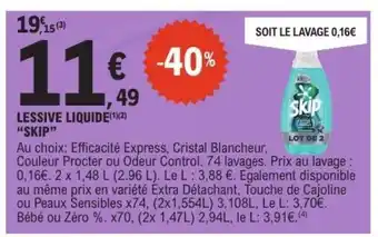 E.Leclerc LESSIVE LIQUIDE SKIP offre