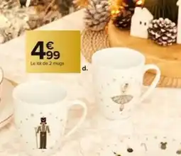 Carrefour Market Le lot de 2 mugs offre