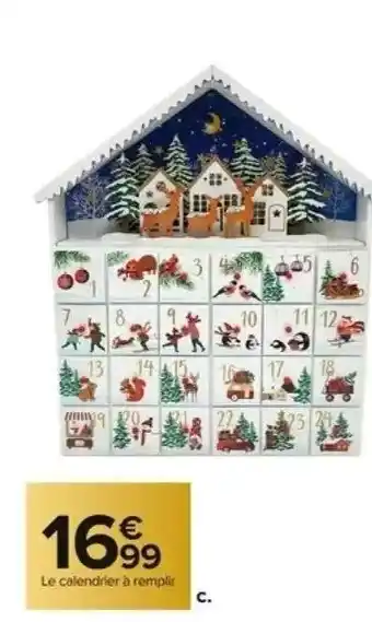 Carrefour Market Le calendrier à remplir offre