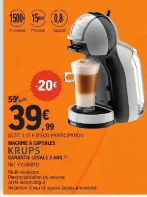 E.Leclerc MACHINE À CAPSULES KRUPS offre