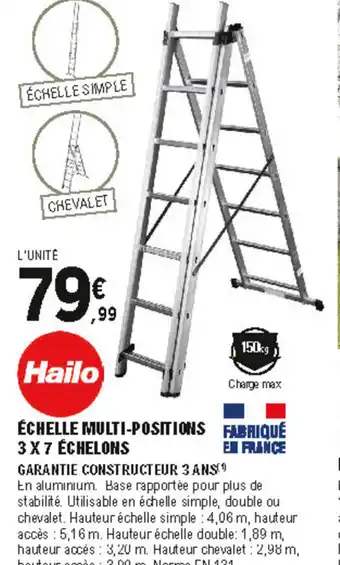 E.Leclerc Brico Échelle multi-positions 3x7 échelons offre