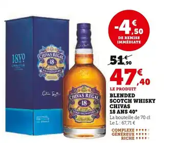 Super U Blended scotch whisky chivas offre