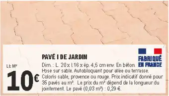 E.Leclerc Brico Pavé 1 de jardin offre