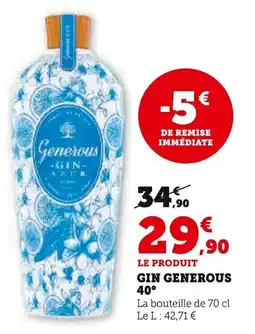 Super U Gin generous offre