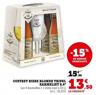 Super U Coffret biere blonde tripel karmeliet 8,4° offre