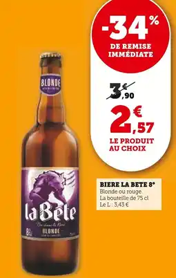 Super U Biere la bete 8° offre