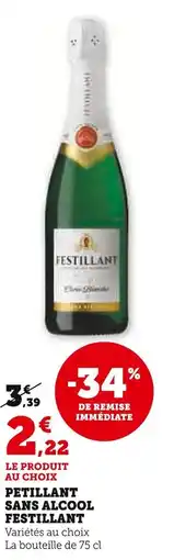 Super U Petillant sans alcool festillant offre
