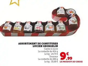 Super U Assortiment de confitures lucien georgelin offre