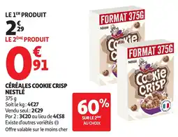 Auchan Céréales cookie crisp nestlé offre