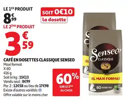 Auchan Café en dosettes classique senseo offre