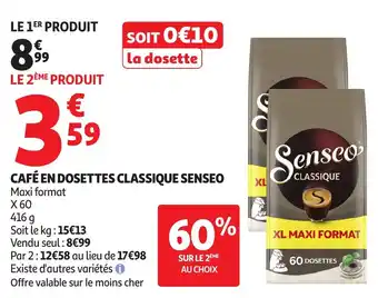 Auchan Café en dosettes classique senseo offre