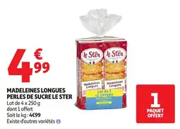Auchan Madeleines longues perles de sucre le ster offre