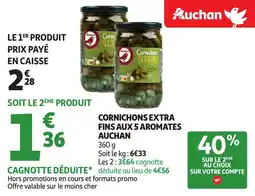 Auchan Cornichons extra fins aux 5 aromates auchan offre