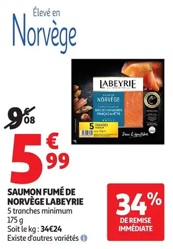 Auchan Saumon fumé de norvège labeyrie offre