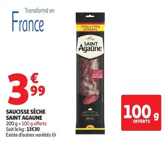Auchan Saucisse sèche saint agaune offre
