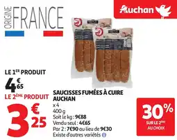 Auchan Saucisses fumées à cuire auchan offre