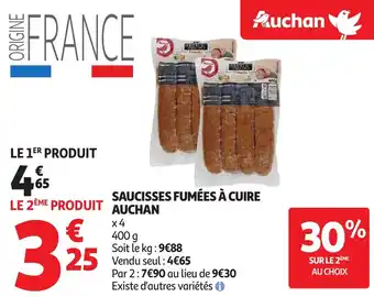 Auchan Saucisses fumées à cuire auchan offre