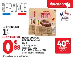 Auchan Mousse de foie de porc auchan offre