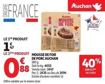Auchan Mousse de foie de porc auchan offre