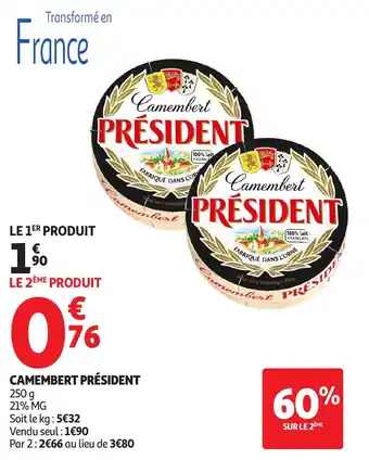 Auchan Camembert président offre