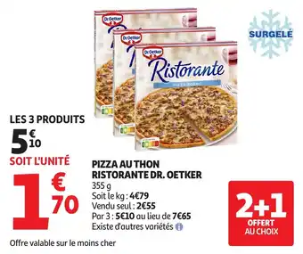 Auchan Pizza au thon ristorante dr oetker offre