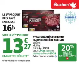 Auchan Steaks hachés pur bœuf façon bouchère auchan offre