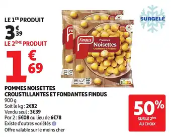 Auchan Pommes noisettes croustillantes et fondantes findus offre