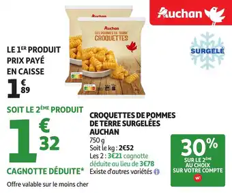 Auchan Croquettes de pommes de terre surgelées auchan offre