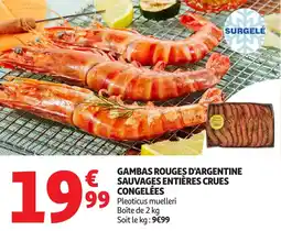 Auchan Gambas rouges d'argentine sauvages entières crues congelées offre