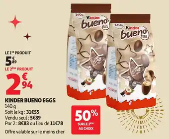 Auchan Kinder bueno eggs offre