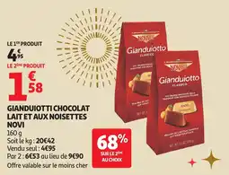 Auchan Gianduiotti chocolat lait et aux noisettes novi offre