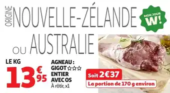 Auchan Agneau gigot avec os offre