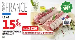 Auchan Viande bovine rôti offre