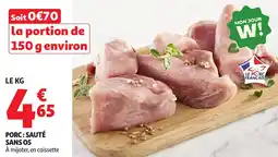 Auchan Porc sauté sans os offre