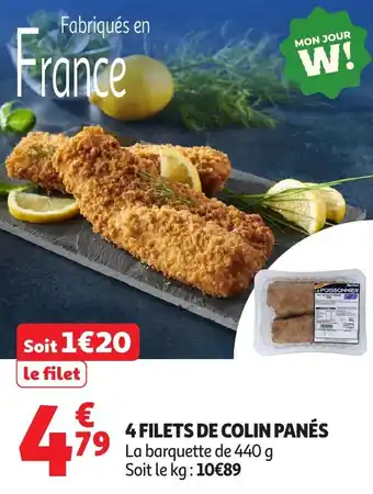 Auchan 4 filets de colin panés offre