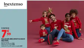 Auchan Pull de noël bébé enfant ou adulte inextenso offre